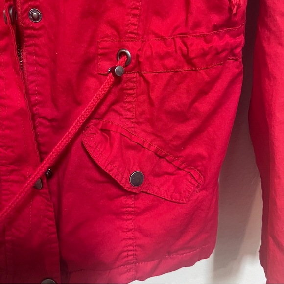 Red jacket woman’s  Snobbish Medium outdoors pockets hooded vintage - Picture 4 of 10
